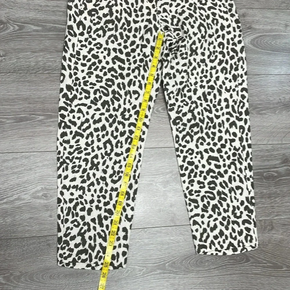 J. Crew Ruffle Waist Linen Blend Leopard Pants 6